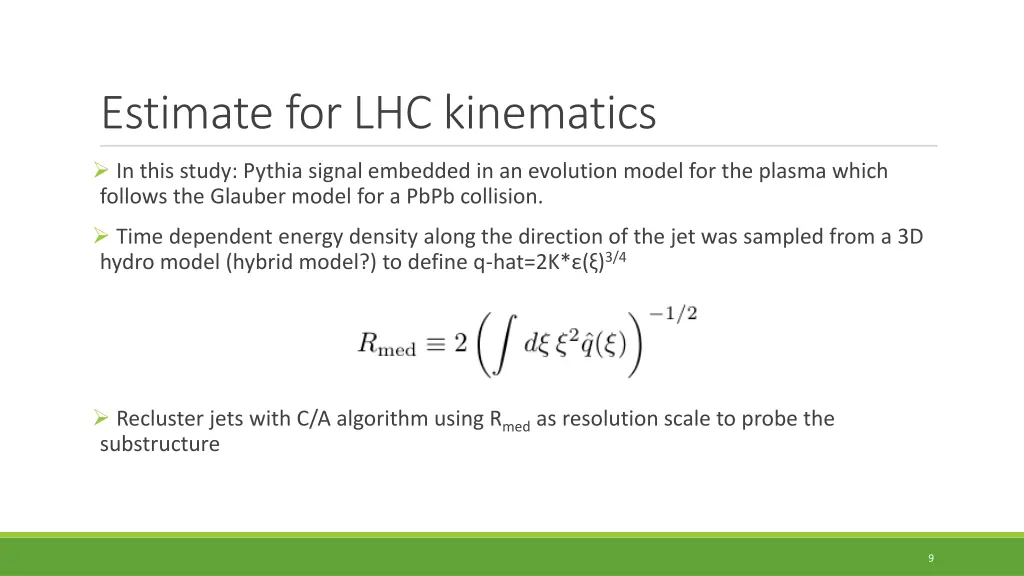 estimate for lhc kinematics