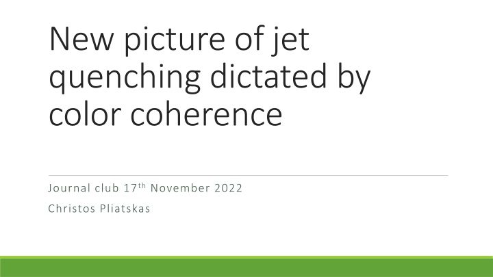 new picture of jet quenching dictated by color