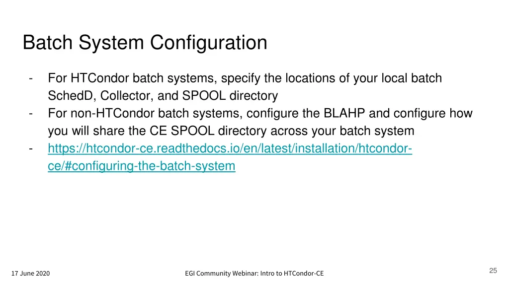 batch system configuration