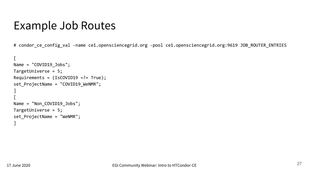 example job routes