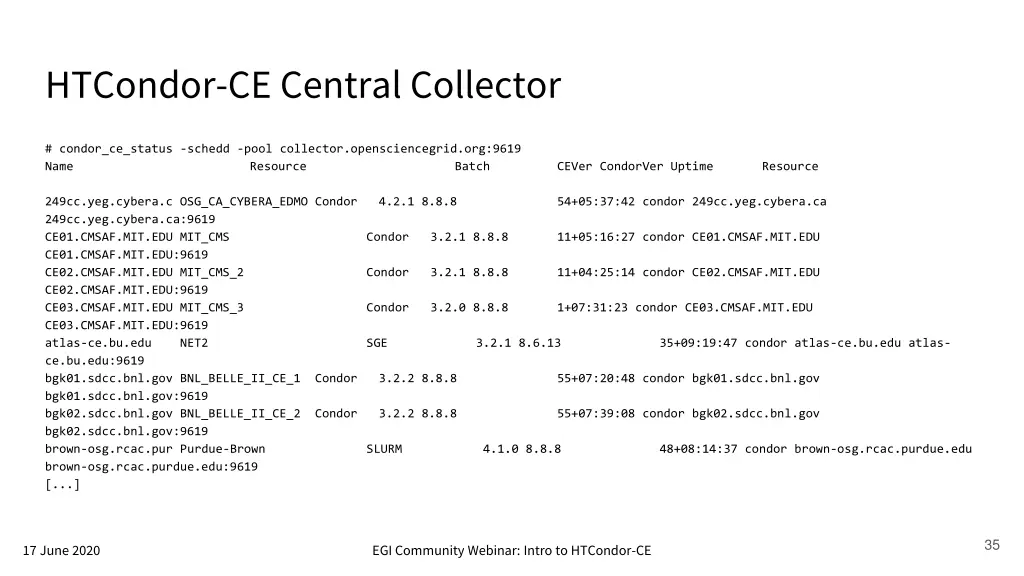 htcondor ce central collector 1