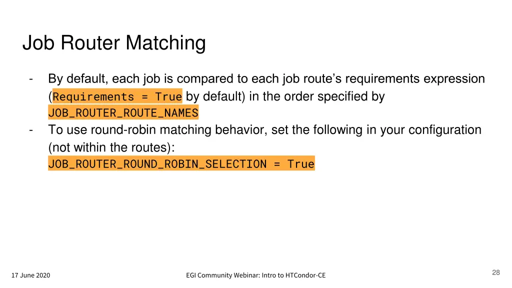 job router matching