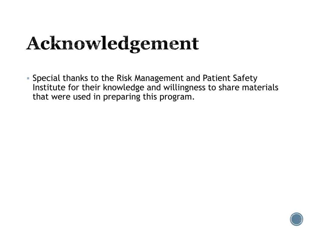 acknowledgement