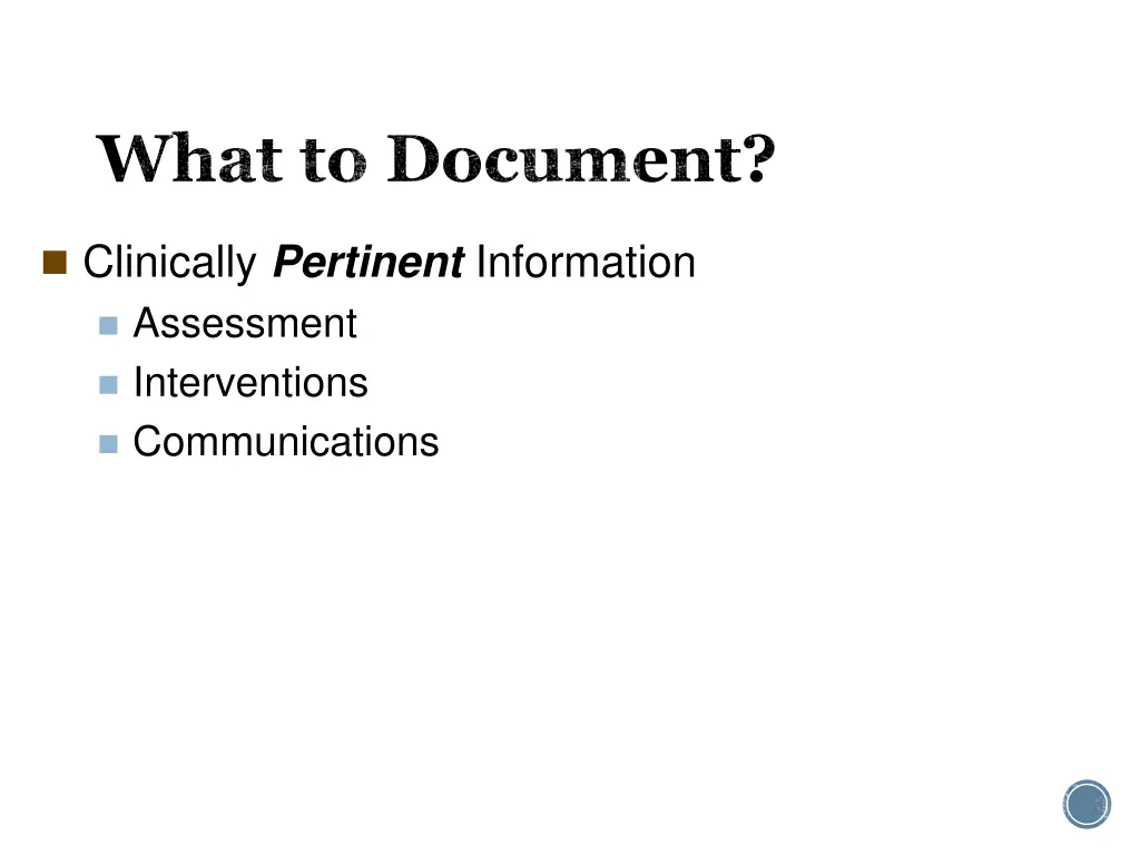 what to document