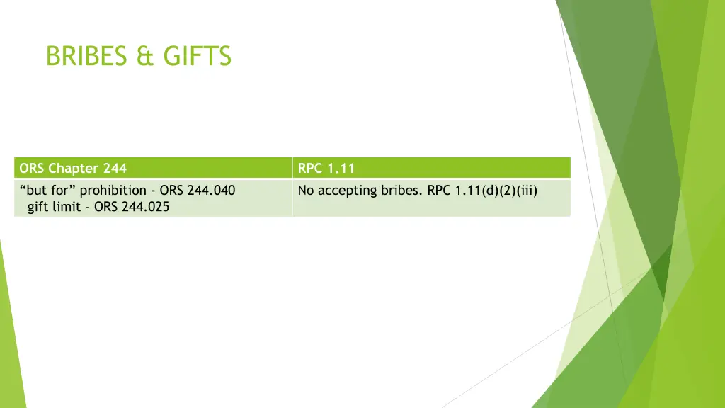 bribes gifts