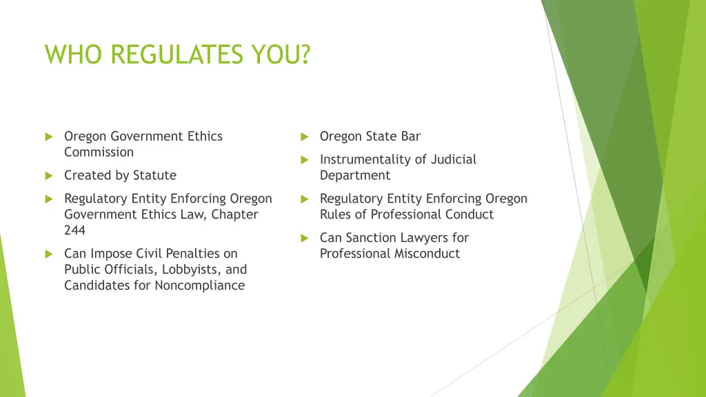 who regulates you