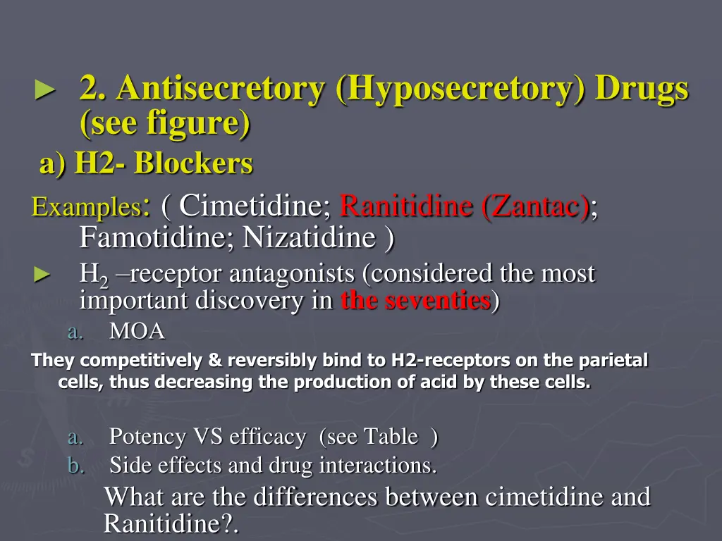 2 antisecretory hyposecretory drugs see figure