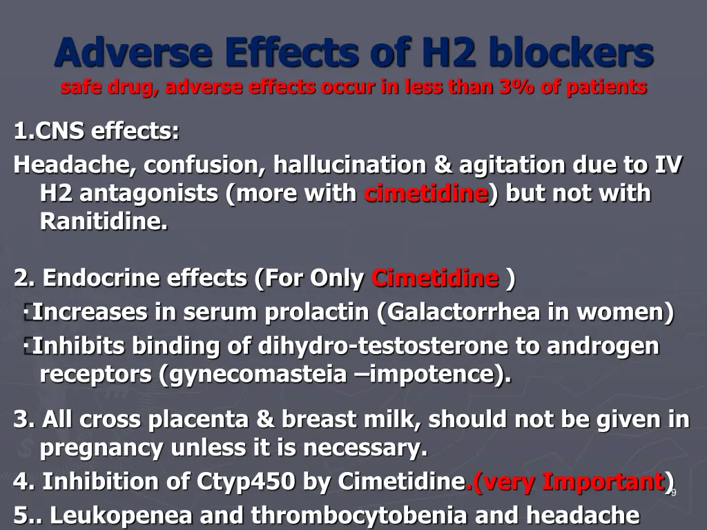 adverse effects of h2 blockers safe drug adverse