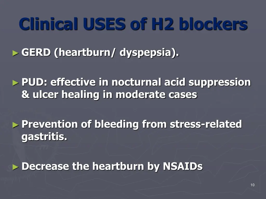 clinical uses of h2 blockers