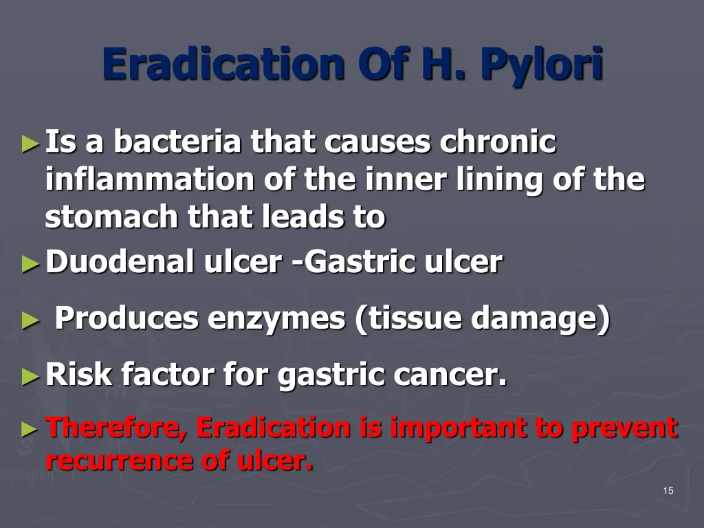 eradication of h pylori
