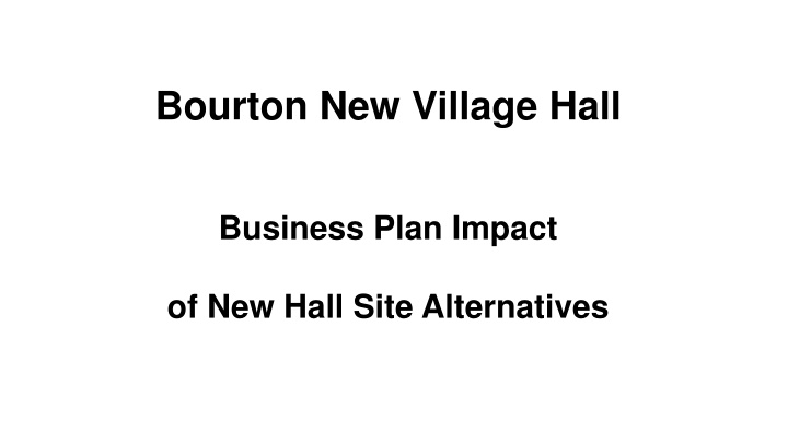 bourton new village hall