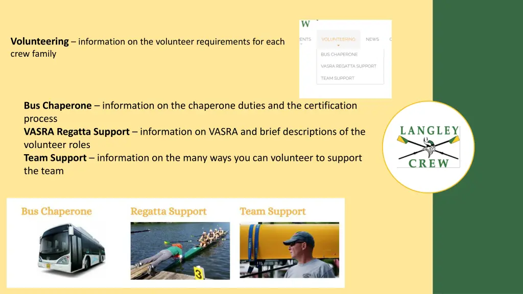 volunteering information on the volunteer