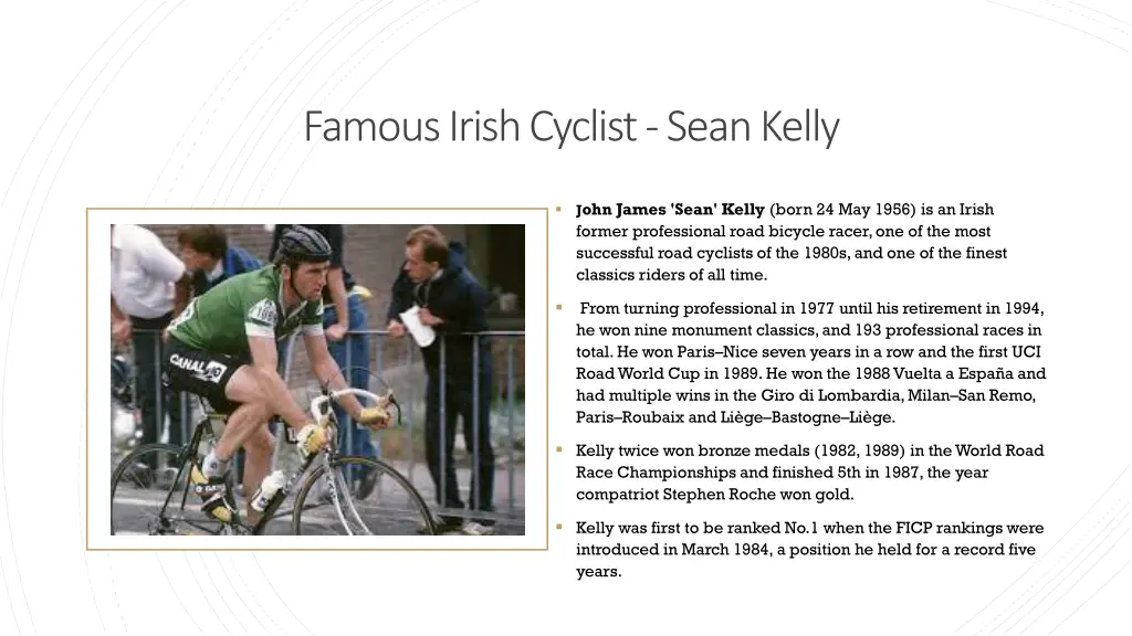 famousirish cyclist seankelly