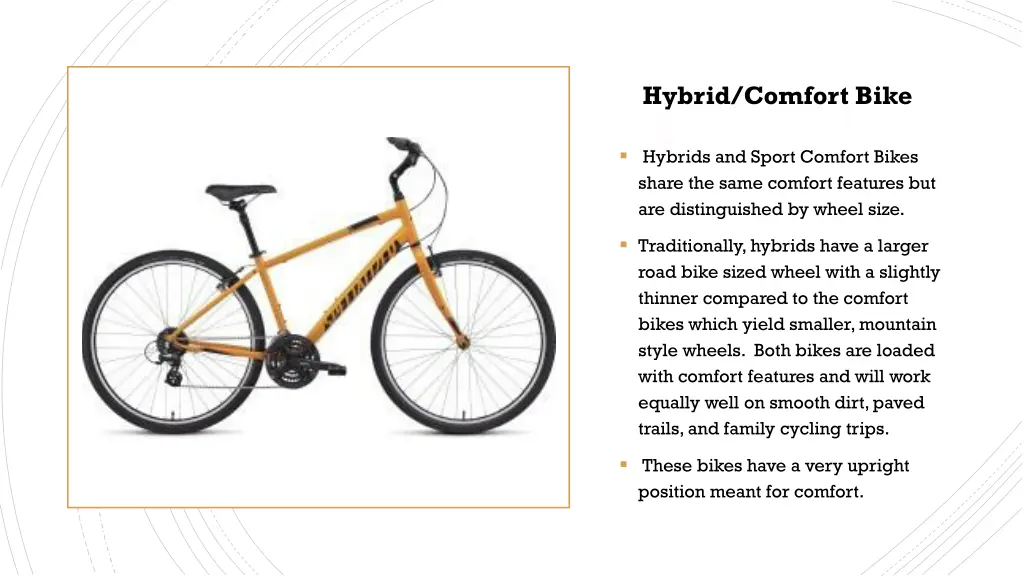 hybrid comfort bike