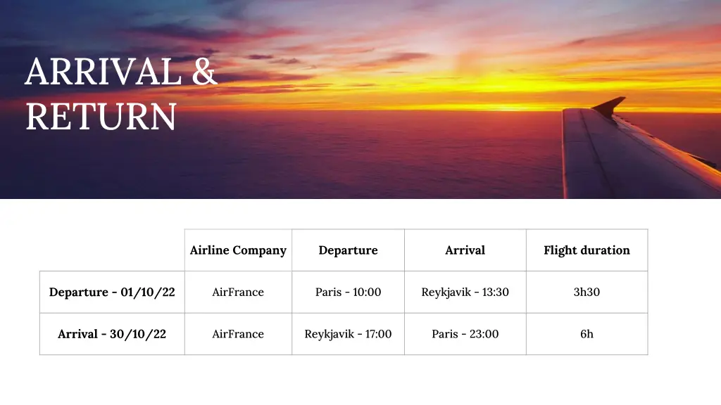 arrival return