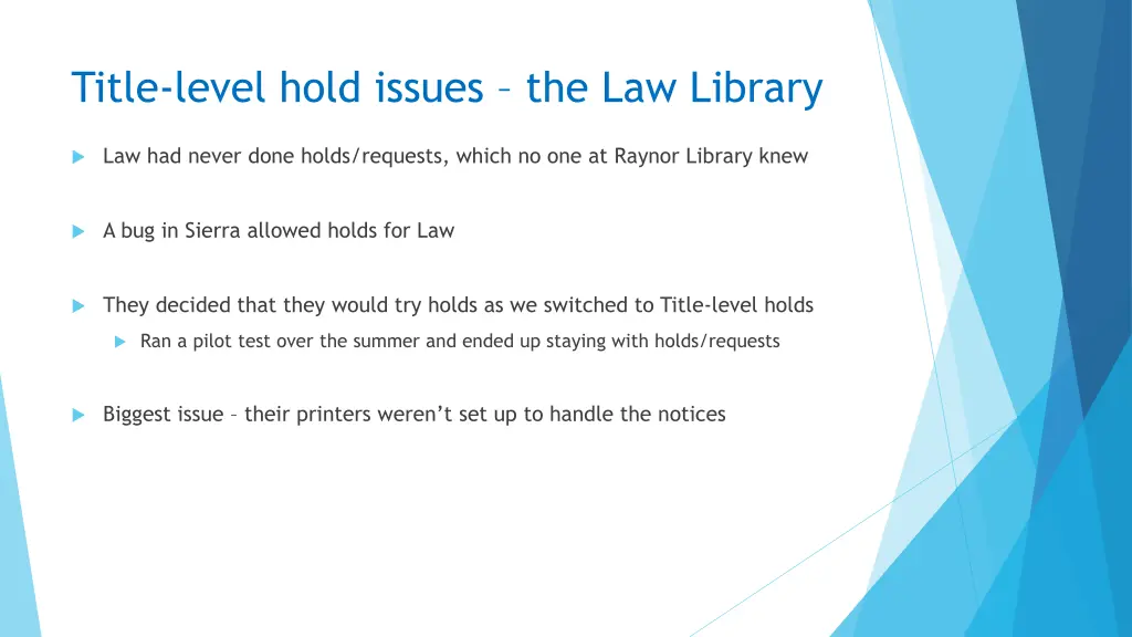 title level hold issues the law library