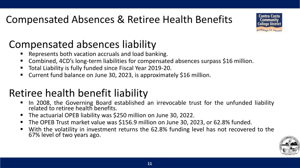 compensated absences retiree health benefits