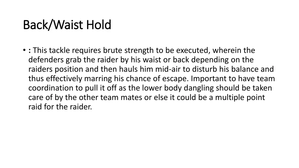 back waist hold back waist hold