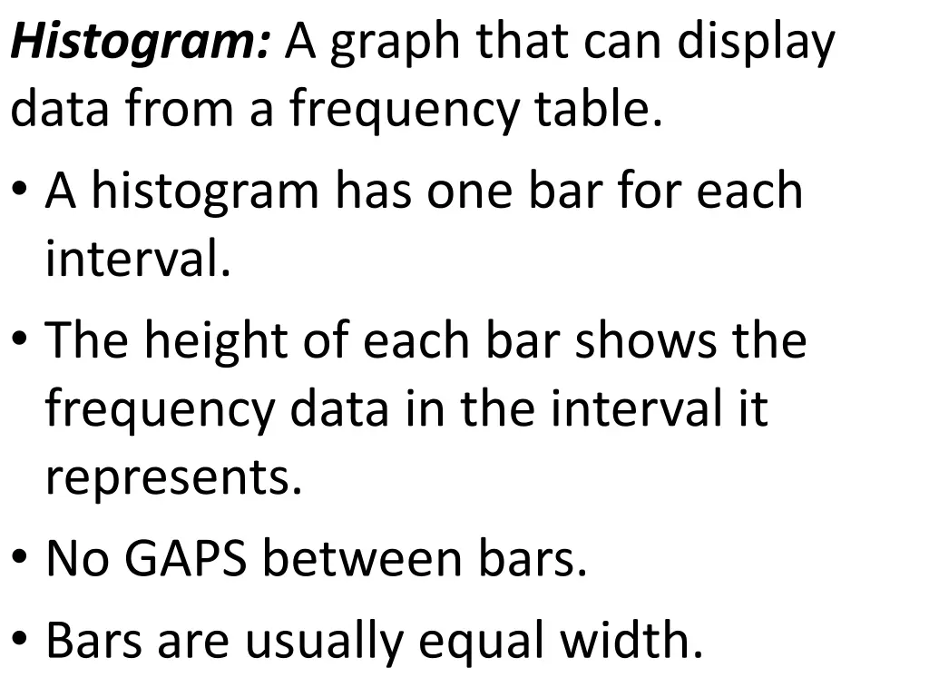 histogram a graph that can display data from