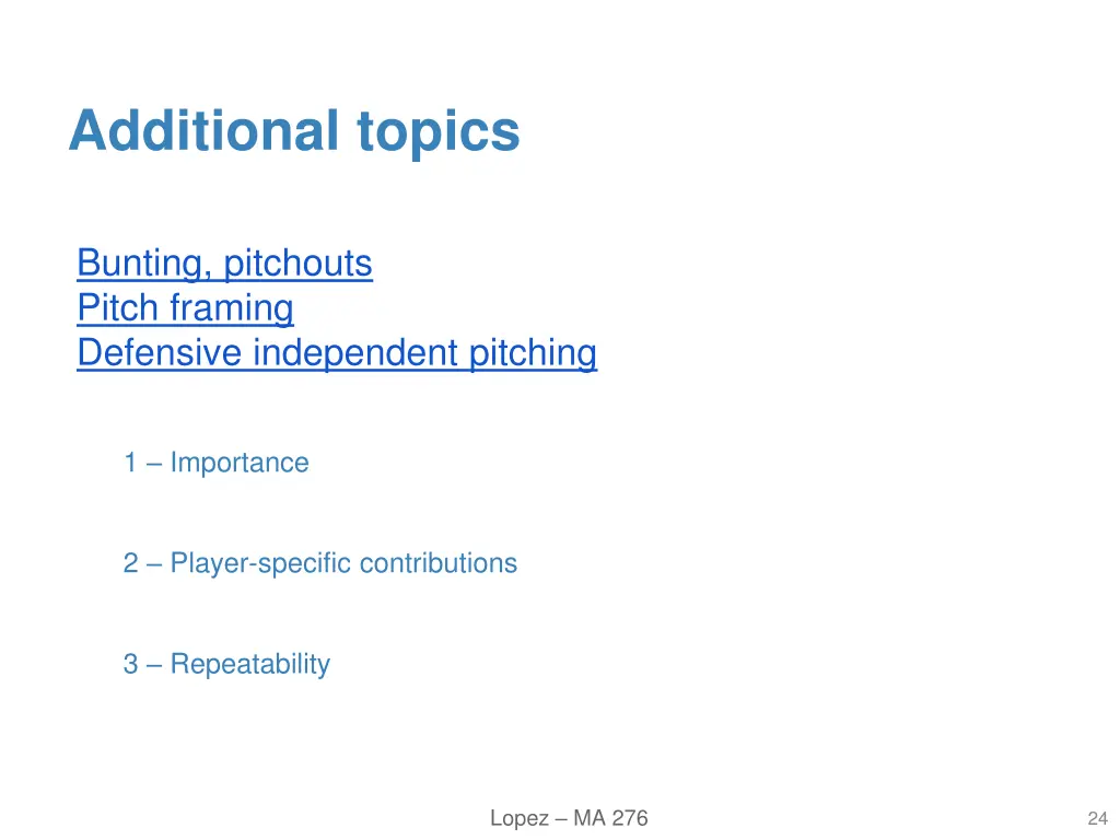 additional topics