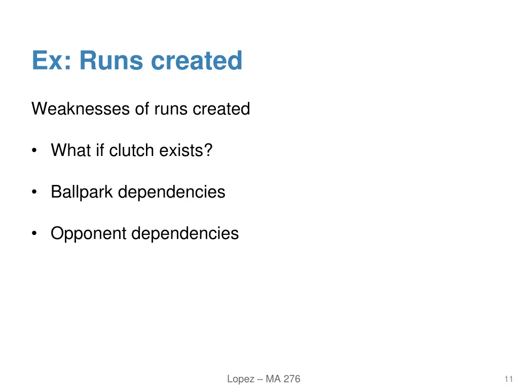 ex runs created 4
