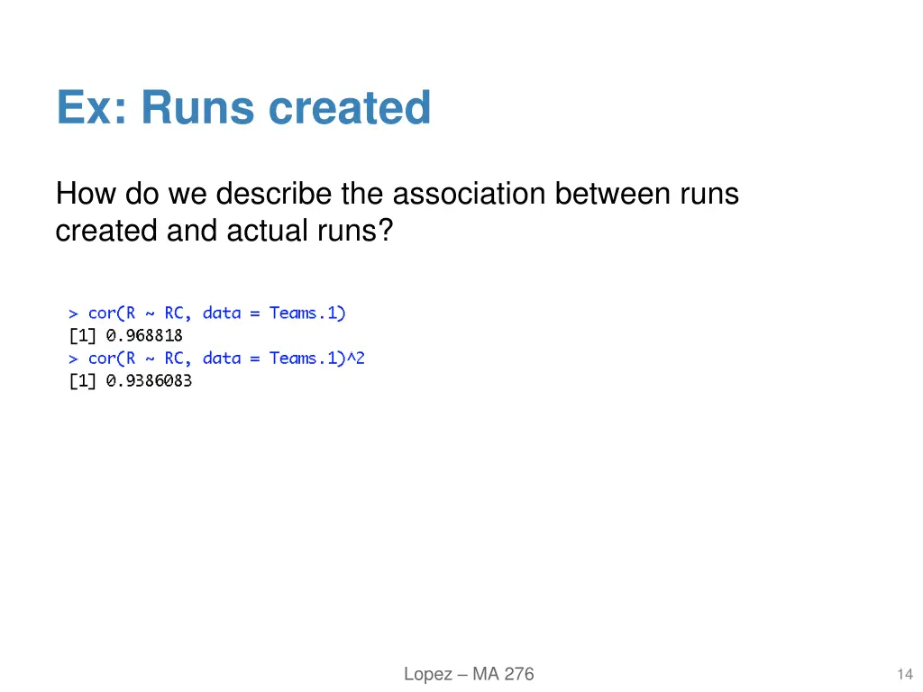 ex runs created 7