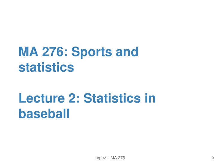 ma 276 sports and statistics