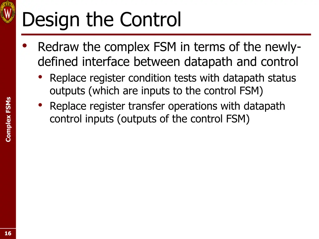 design the control redraw the complex