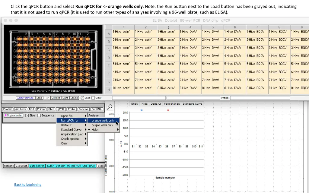 click the qpcr button and select run qpcr