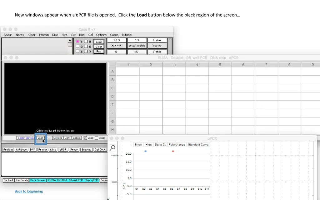 new windows appear when a qpcr file is opened