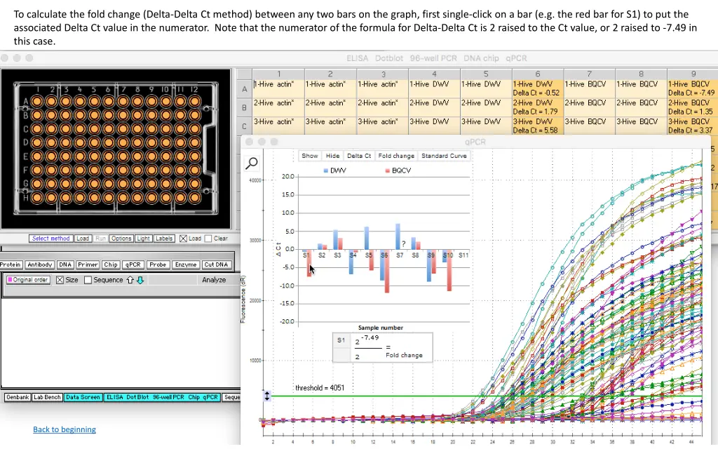 to calculate the fold change delta delta