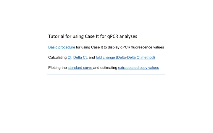 tutorial for using case it for qpcr analyses