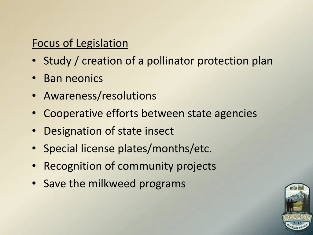 focus of legislation study creation