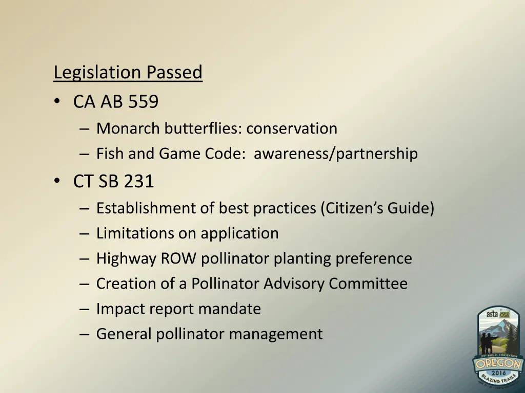 legislation passed ca ab 559 monarch butterflies