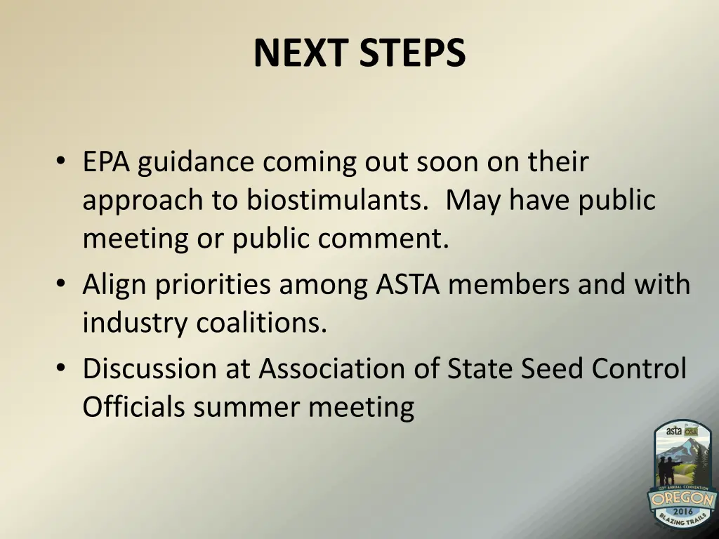 next steps