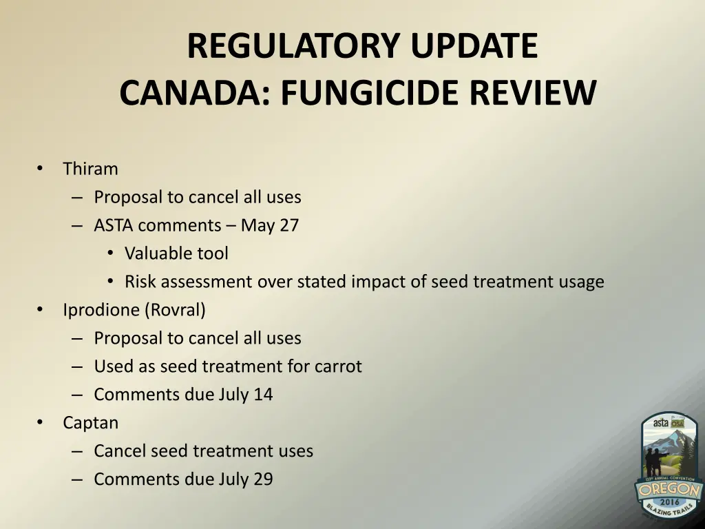 regulatory update canada fungicide review