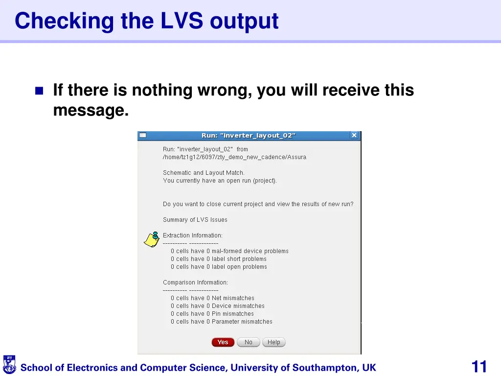 checking the lvs output