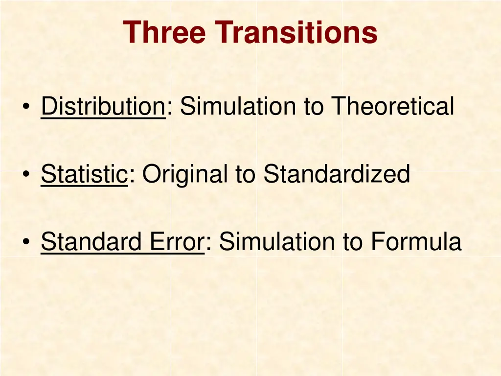 three transitions