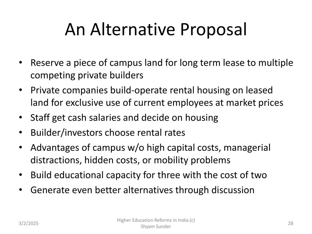 an alternative proposal