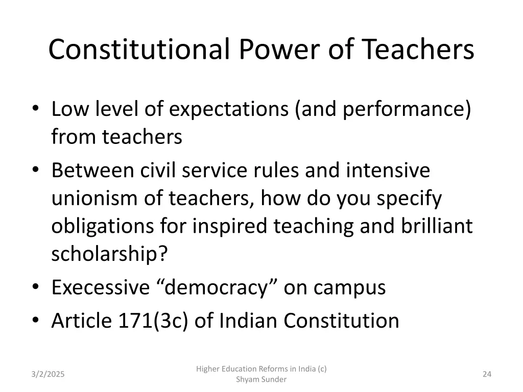 constitutional power of teachers