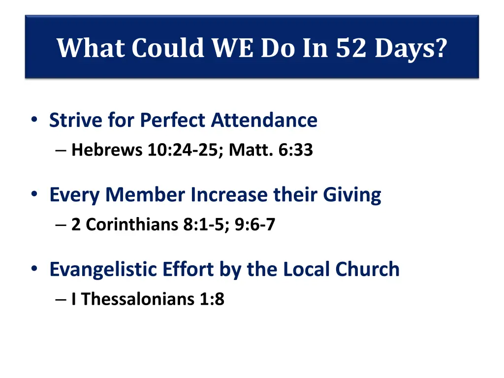 what could we do in 52 days
