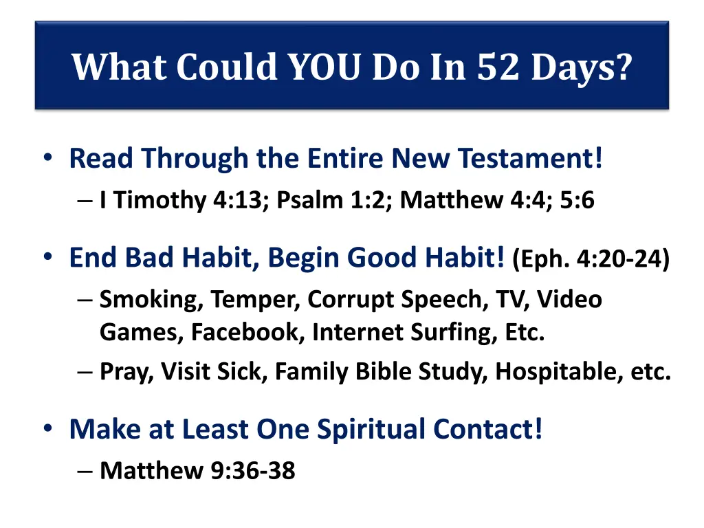 what could you do in 52 days