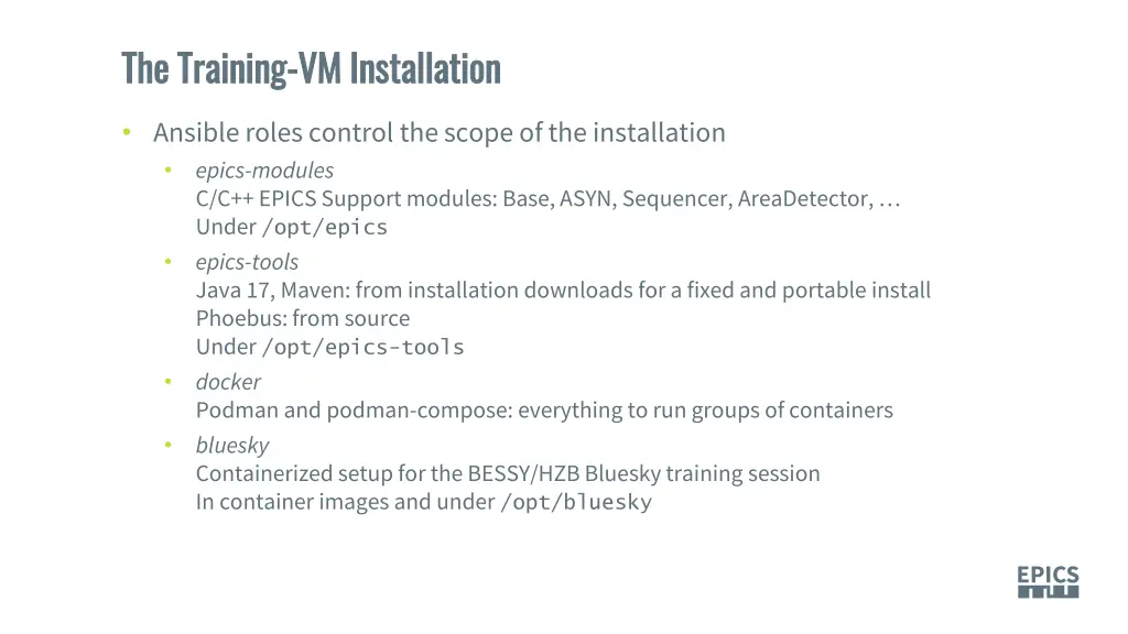 the training the training vm installation 1