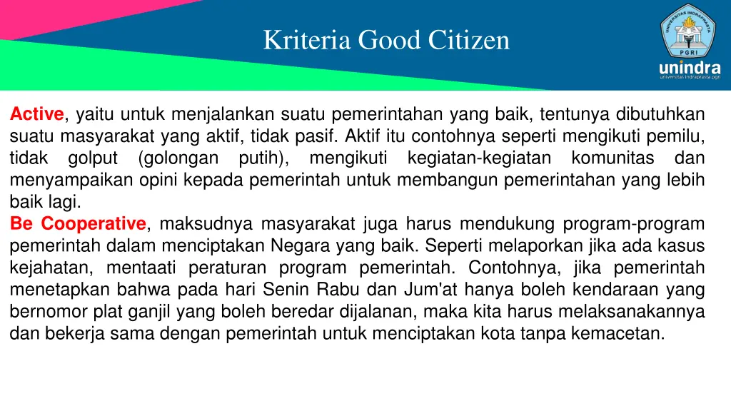 kriteria good citizen