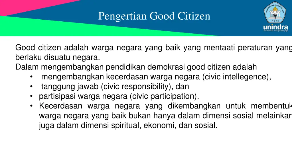 pengertian good citizen