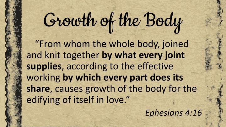 growth of the body