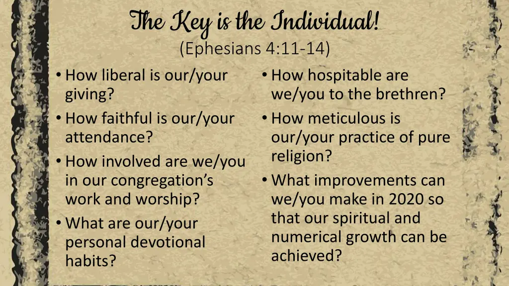the key is the individual ephesians