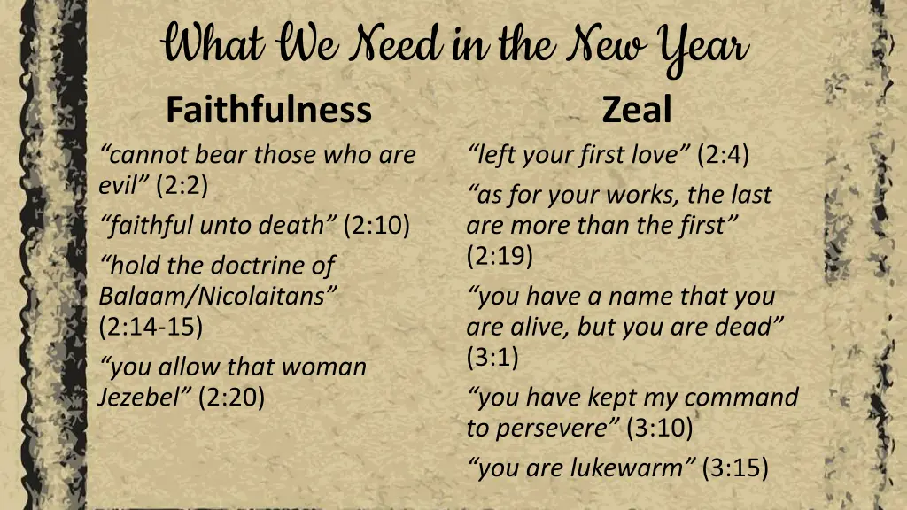 what we need in the new year faithfulness cannot