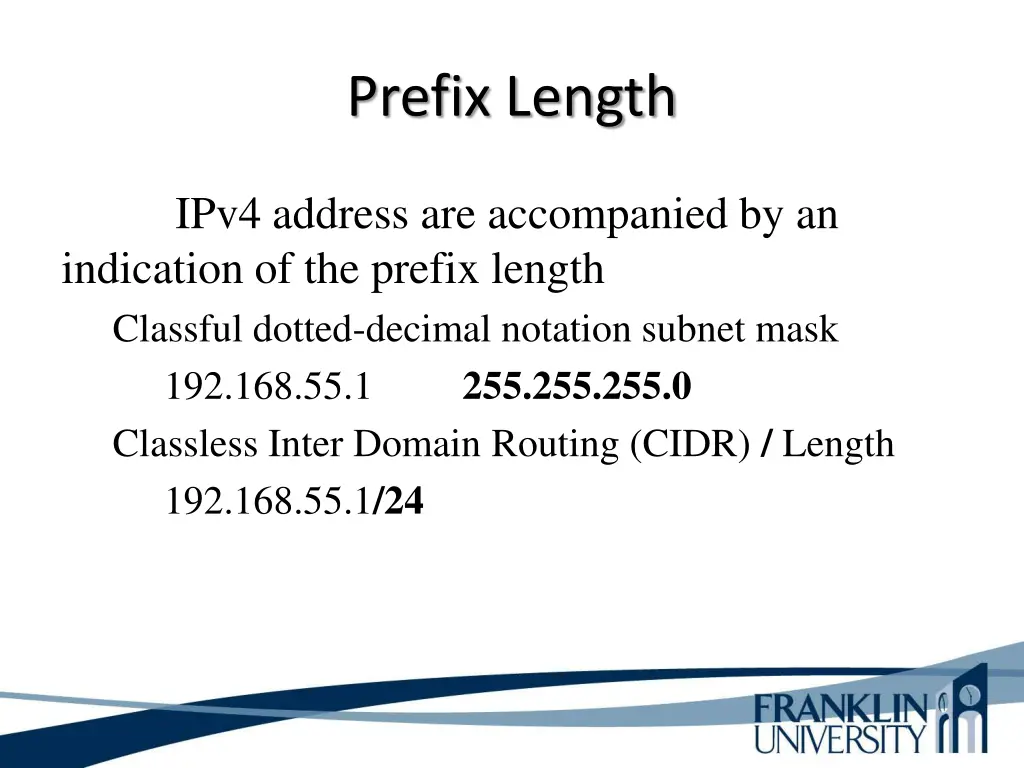 prefix length