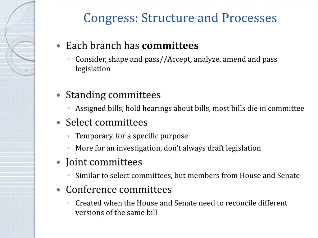 congress structure and processes 2